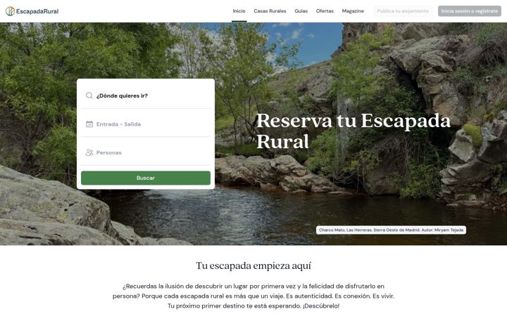Ekrānuzņēmums no escapadarural.com