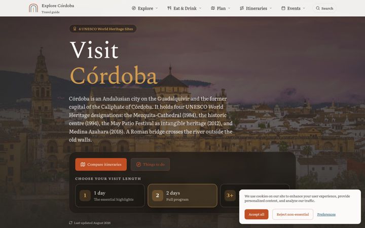 Screenshot di escapadeacordoue.fr