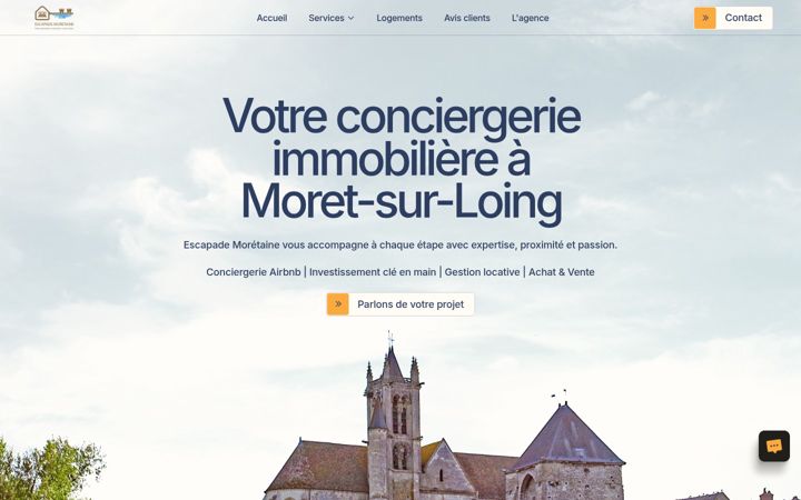 Screenshot di escapademoretaine.fr