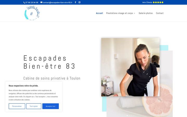Screenshot di escapades-bien-etre-83.fr