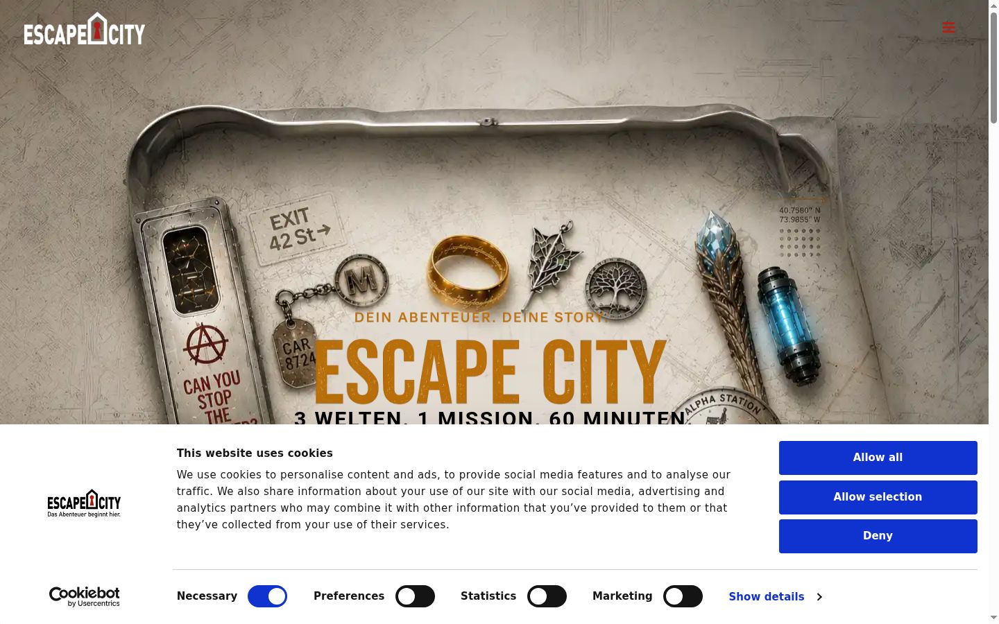 Screenshot of the consent banner shown before any interaction