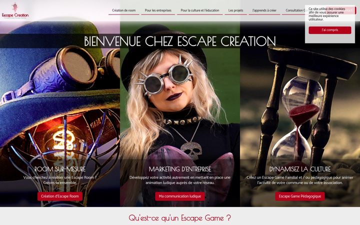 Screenshot di escape-creation.fr
