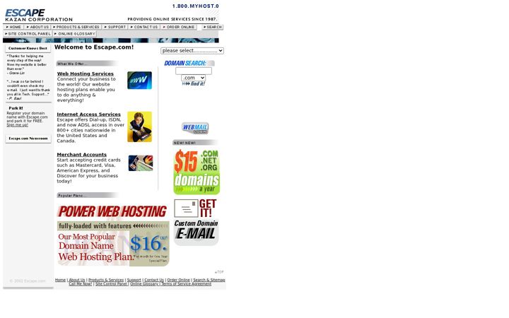 Screenshot of escape.com