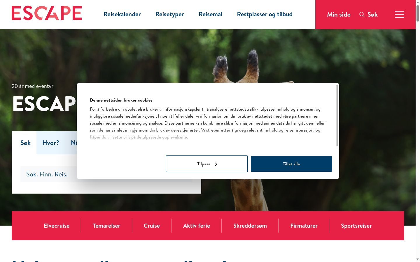 Screenshot of the consent banner shown before any interaction
