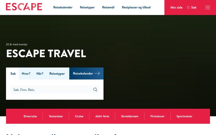 Screenshot of escape.no