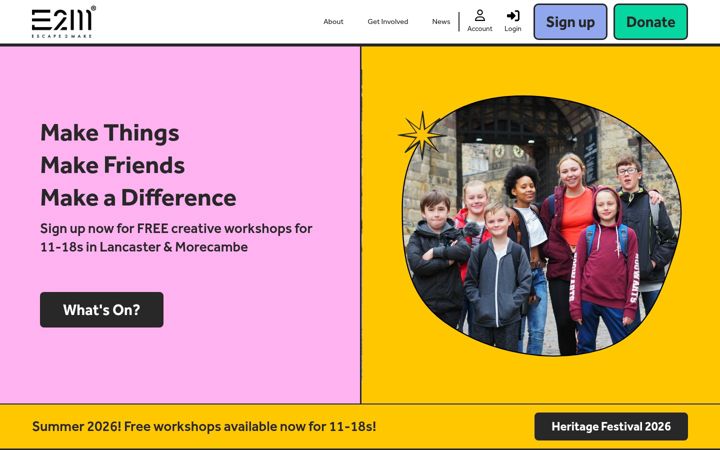 Skjermbilde av escape2make.org
