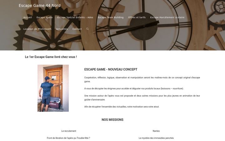 Snímek obrazovky escapeapero44nord.fr