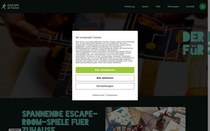 Captura de pantalla de escapeathome.de