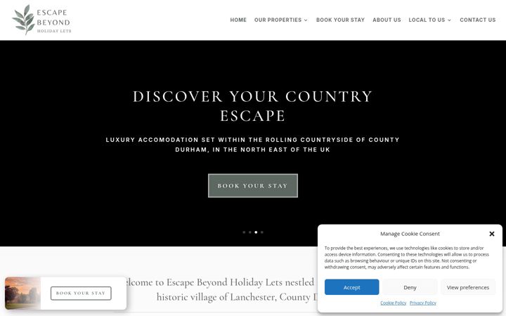 Skærmbillede af escapebeyond.co.uk