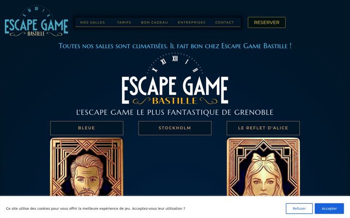 Snímek obrazovky escapegamebastille.fr