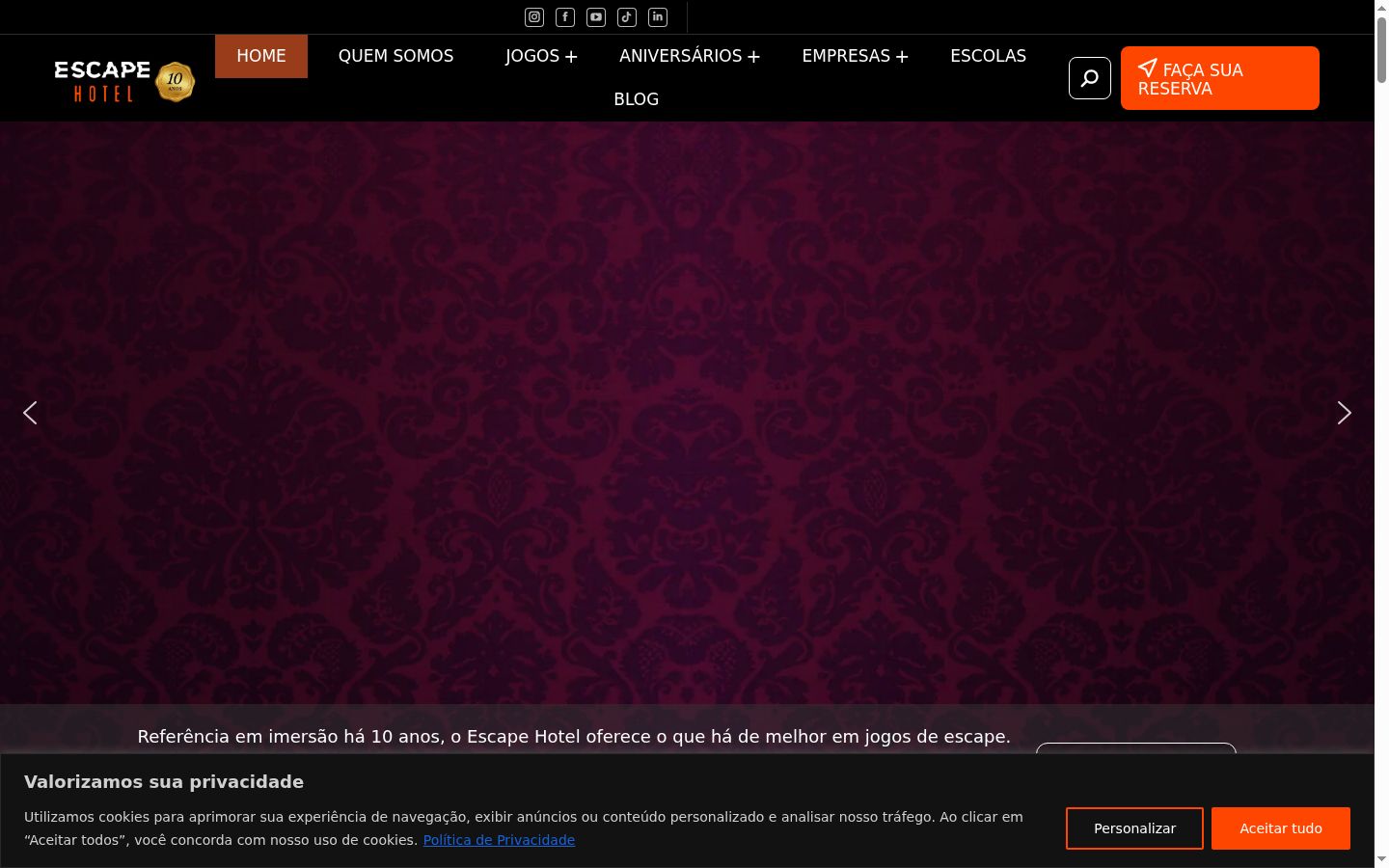 Screenshot des Einwilligungsbanners vor jeglicher Interaktion