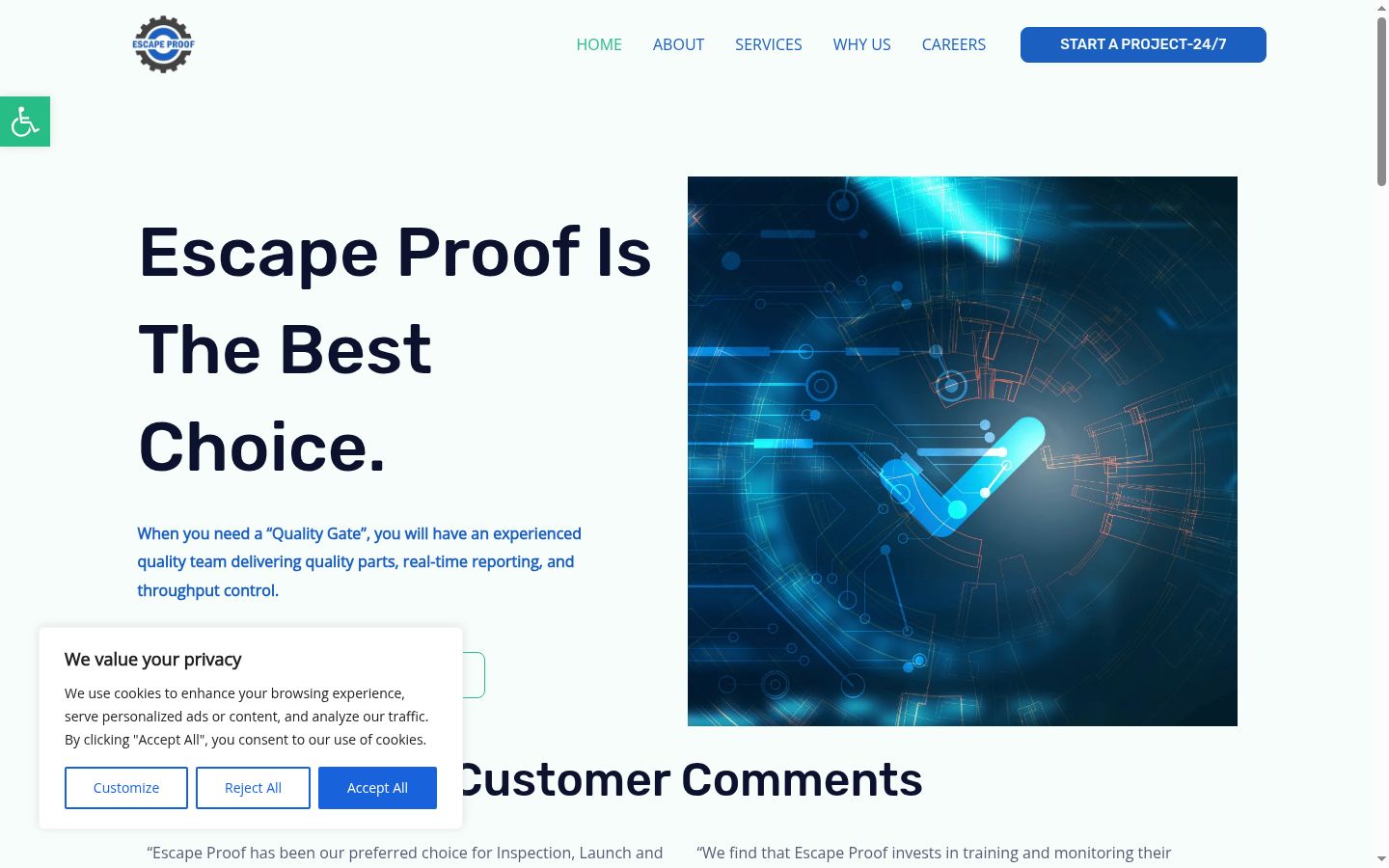 Screenshot of the consent banner shown before any interaction
