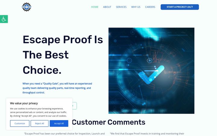 Screenshot of escapeproof.ca