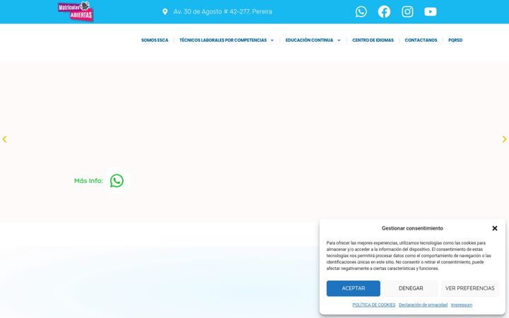 Snimka zaslona za escapereira.edu.co