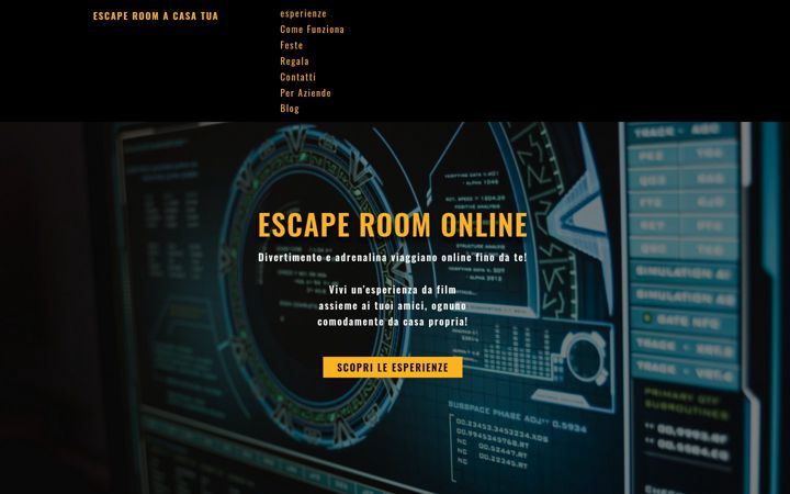 Ekraanipilt saidist escaperoomacasatua.it