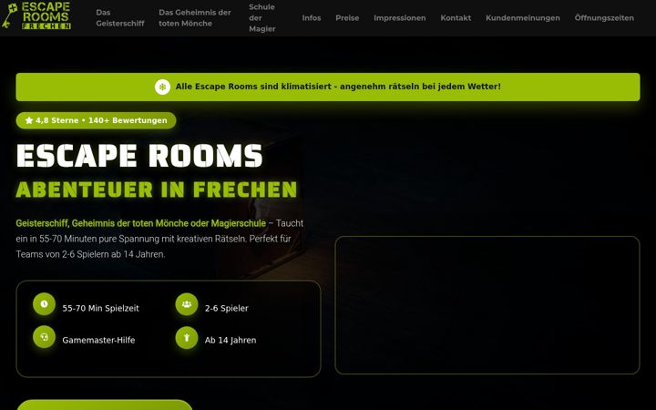 Captura de pantalla de escaperooms-frechen.de