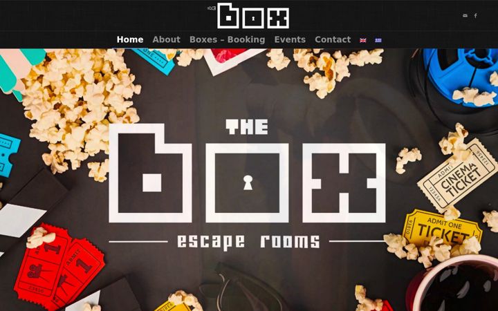 Screenshot stránky escapethebox.gr
