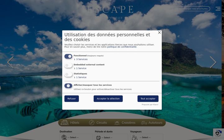 Screenshot of escapetravel.be