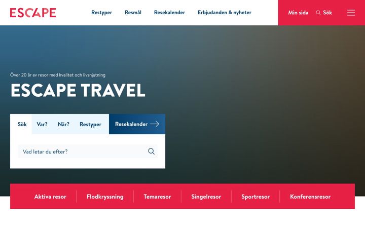 Zrzut ekranu escapetravel.se