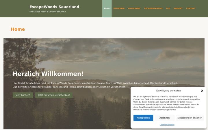 Captura de pantalla de escapewoods-sauerland.de