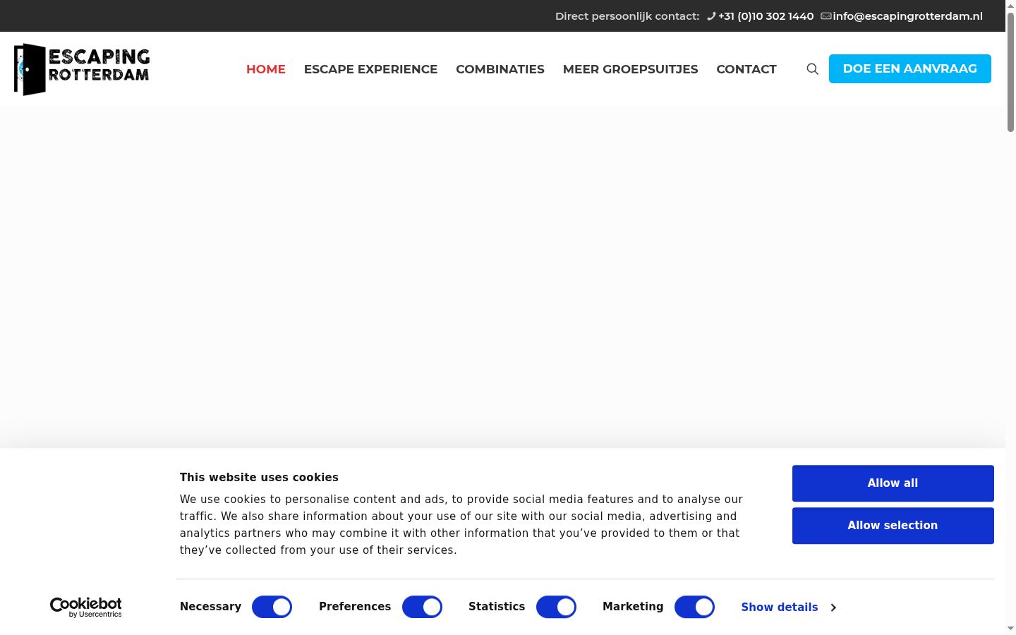 Screenshot of the consent banner shown before any interaction