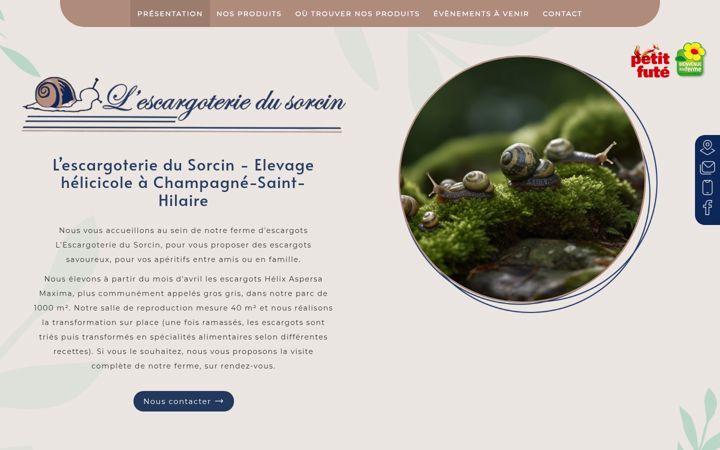 Screenshot di escargoterie-du-sorcin.fr