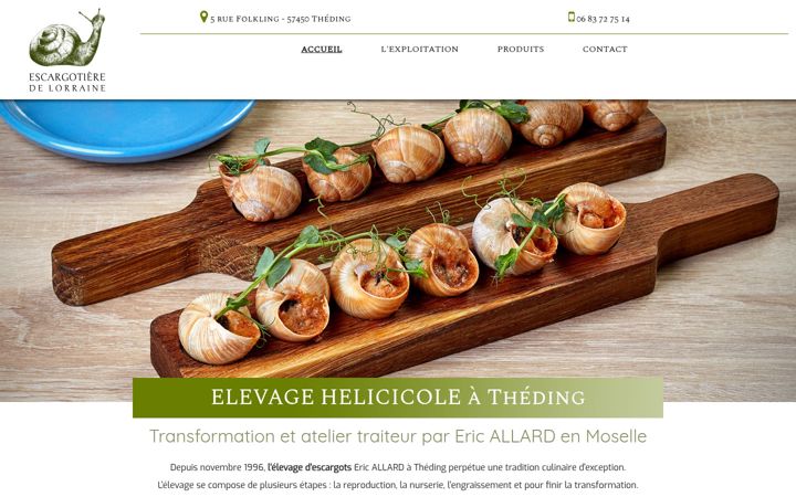 Screenshot di escargotieredelorraine.fr
