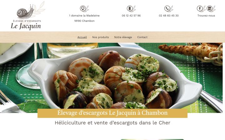 Screenshot di escargotslejacquin.fr
