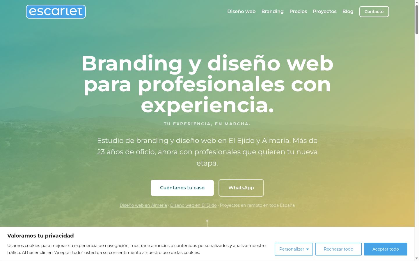 Screenshot of the consent banner shown before any interaction