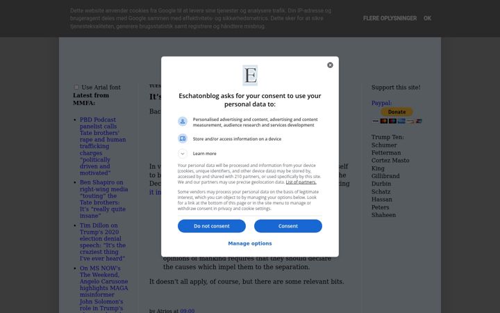 Screenshot of eschatonblog.com