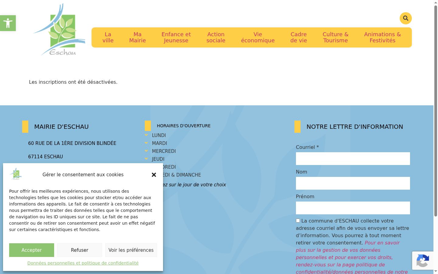 Screenshot del banner di consenso mostrato prima di qualsiasi interazione