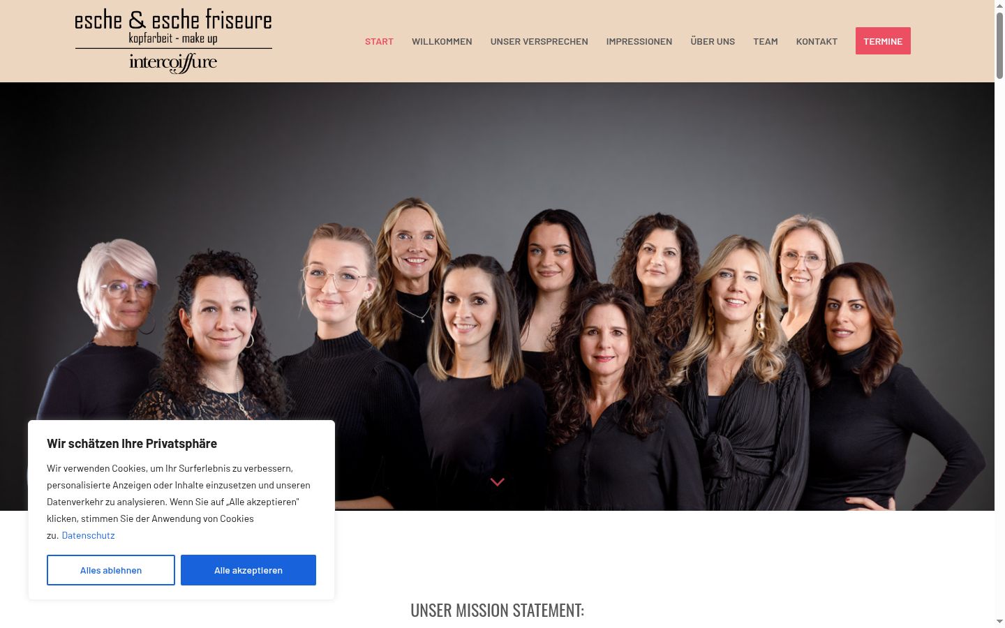 Captura de ecrã do banner de consentimento apresentado antes de qualquer interação