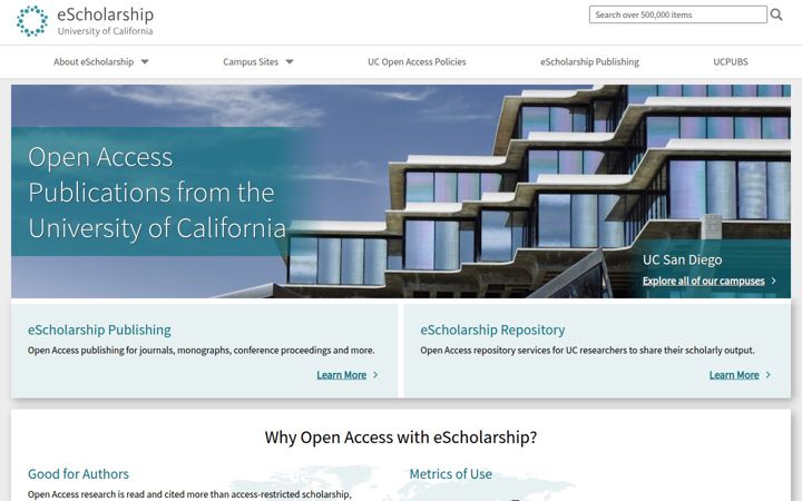 Screenshot ta' escholarship.org
