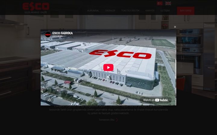 Snimka zaslona za esco.com.tr