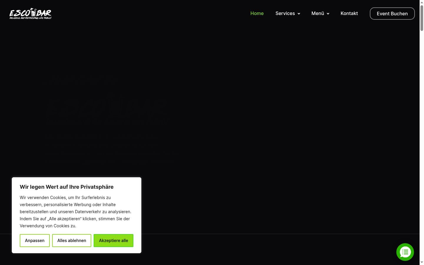 Screenshot του banner συγκατάθεσης που εμφανίστηκε πριν από οποιαδήποτε αλληλεπίδραση