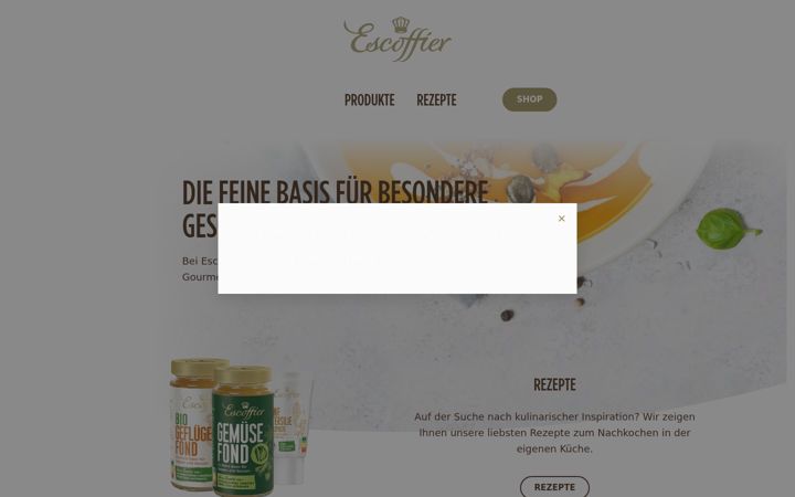 Captură de ecran a escoffier.de
