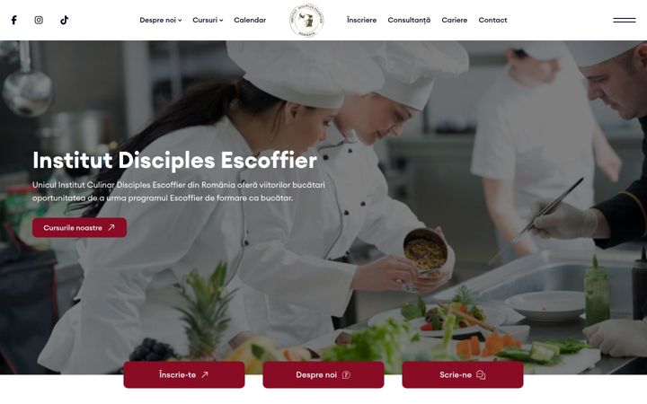 Екранна снимка на escoffier.ro