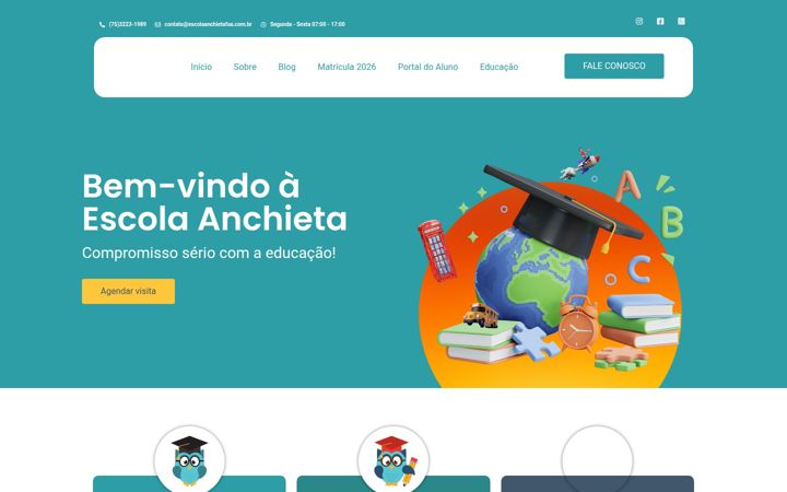 Captura de pantalla de escolaanchietafsa.com.br