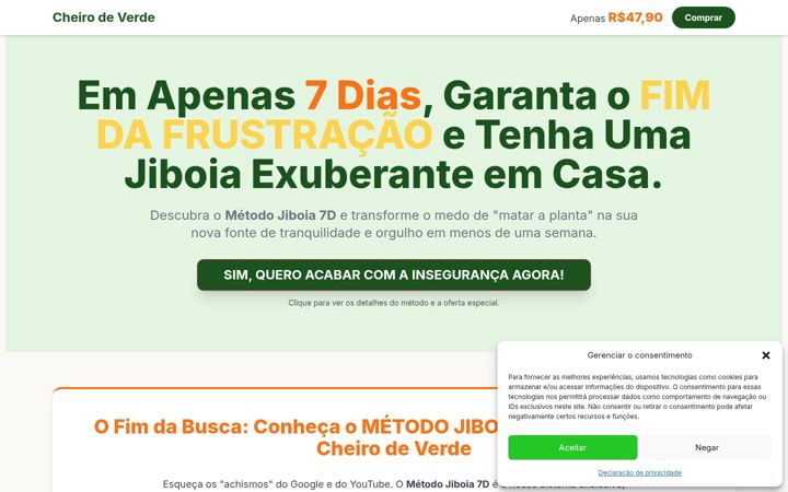 Screenshot stránky escolacheirodeverde.com.br