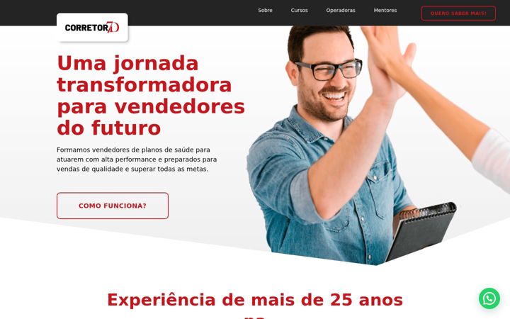 Screenshot stránky escolacorretor7d.com.br
