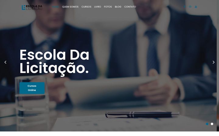 Screenshot stránky escoladalicitacao.com.br