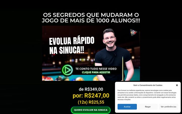 Screenshot stránky escoladasinuca.com.br