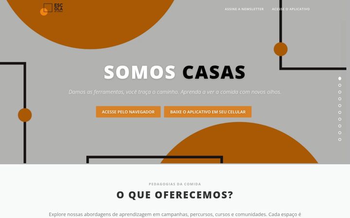 Ekraanipilt saidist escoladecomida.com.br