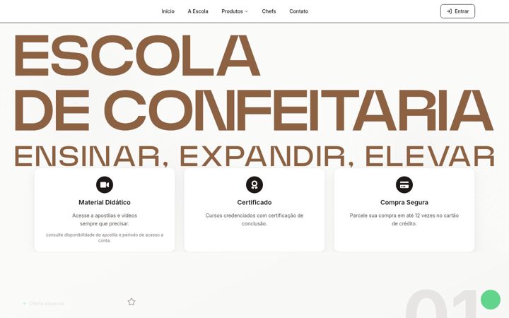 Ekraanipilt saidist escoladeconfeitaria.com.br