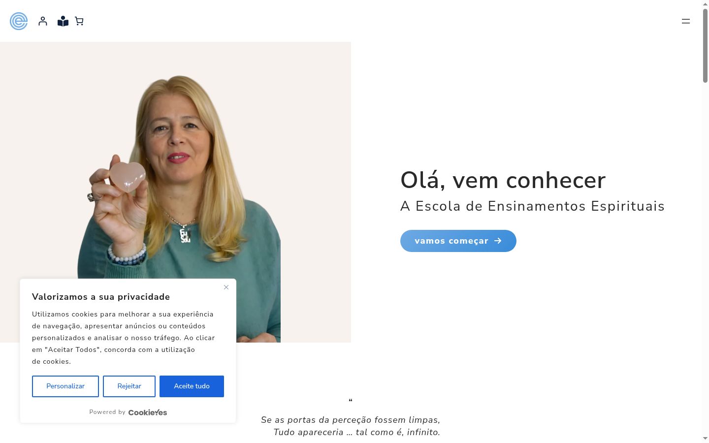 Screenshot of the consent banner shown before any interaction