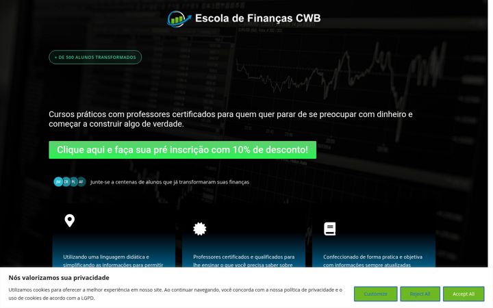 Ekraanipilt saidist escoladefinancascwb.com.br