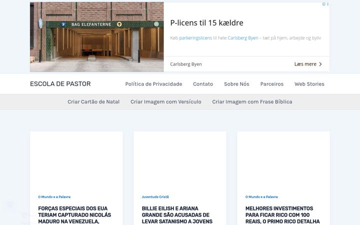 Ekraanipilt saidist escoladepastor.com.br