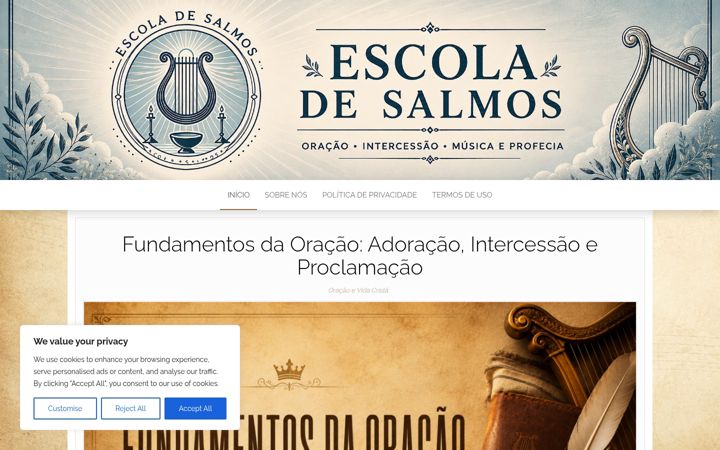 Ekraanipilt saidist escoladesalmos.com.br