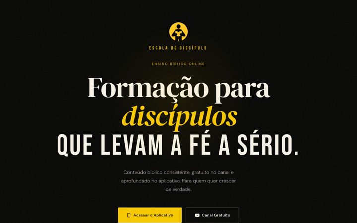 Ekraanipilt saidist escoladodiscipulo.com.br