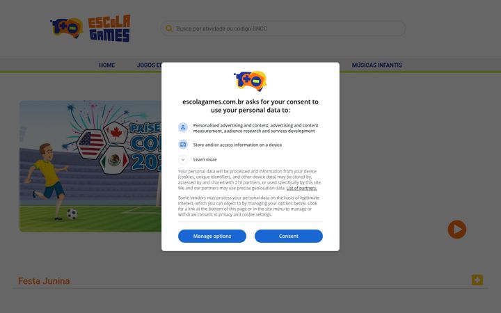 Screenshot of escolagames.com.br